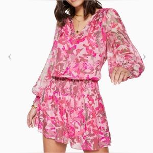 Ramy Brook printed shaw smocked barbie mini dress